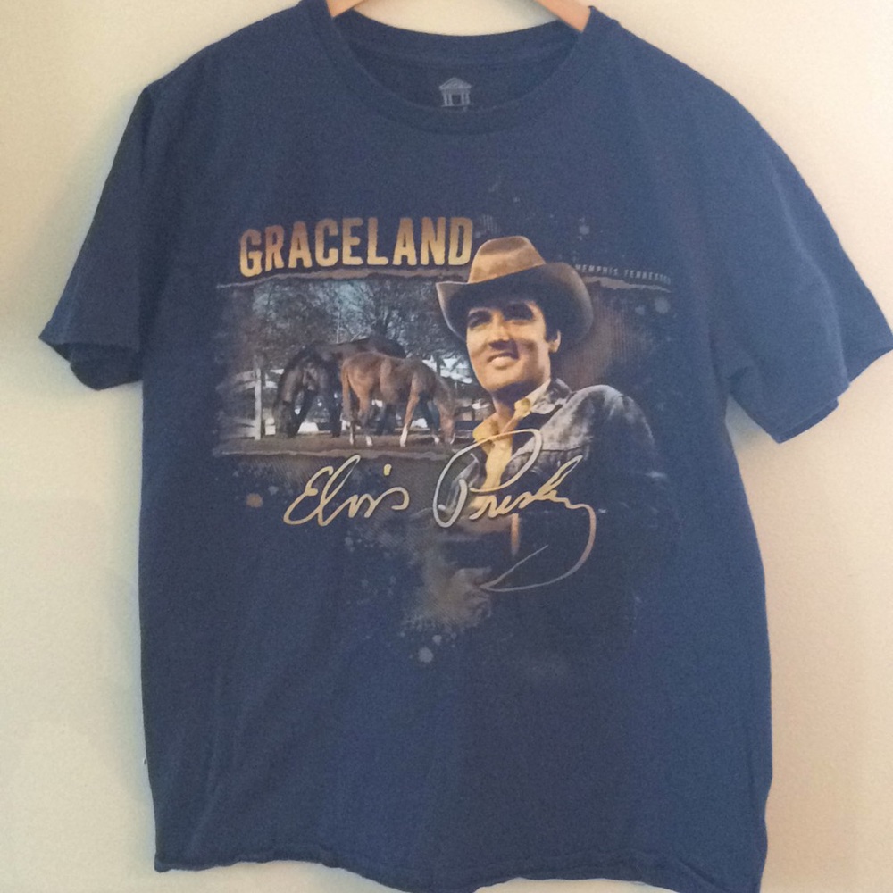 Dark Blue Elvis Presley Graceland T-Shirt
